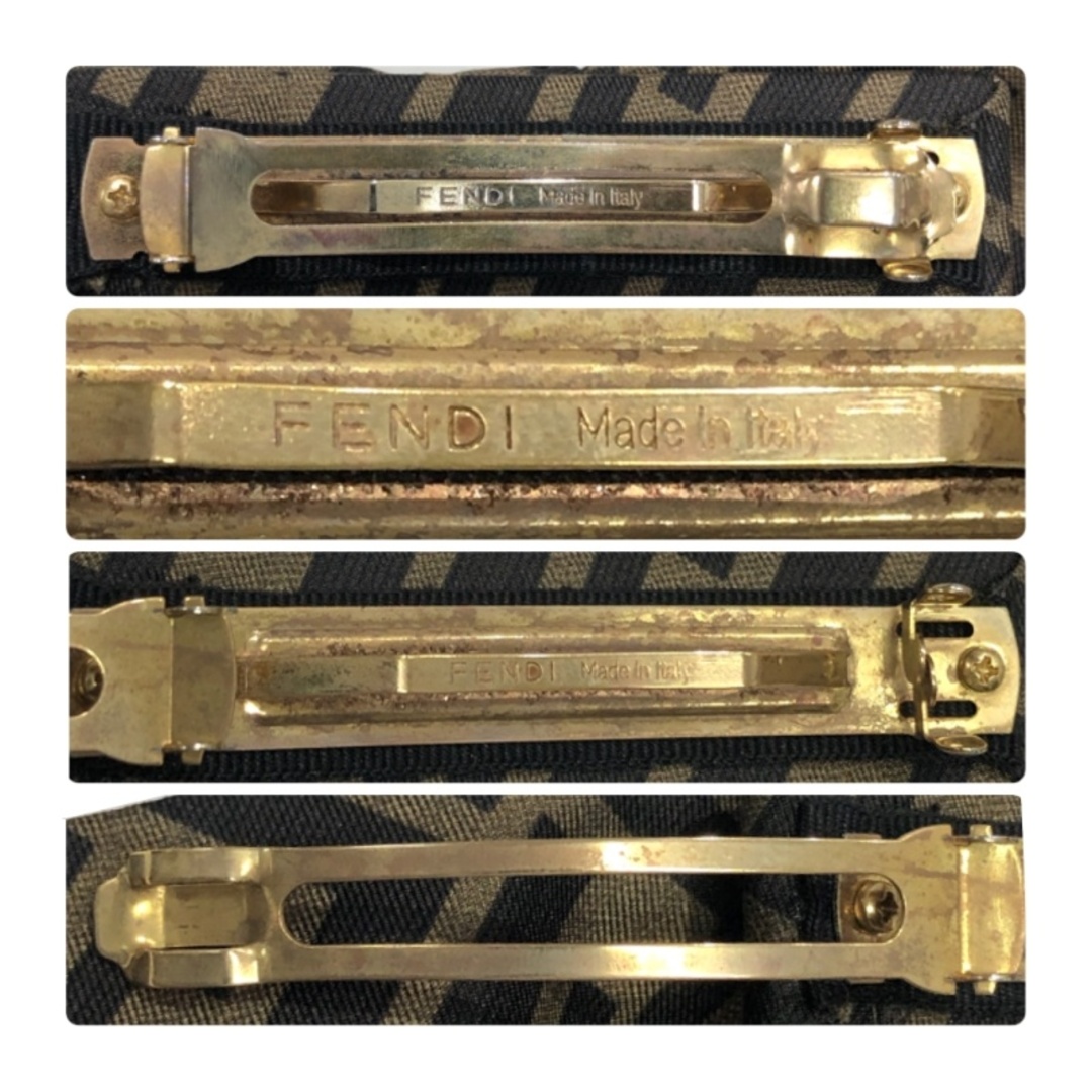 FENDI - FENDI フェンディ ズッカ柄 リボン バレッタ ヘア FENDI - FENDI フェンディ ズッカ柄 リボン バレッタ ヘア