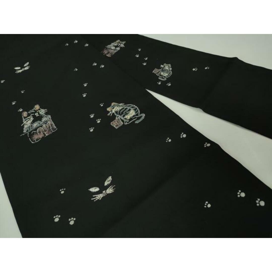 平和屋本店□極上 九寸名古屋帯 猫 ネコ 黒地 逸品 DZAA4832kh5 平和屋本店□極上 九寸名古屋帯 猫 ネコ 黒地 逸品 DZAA4832kh5