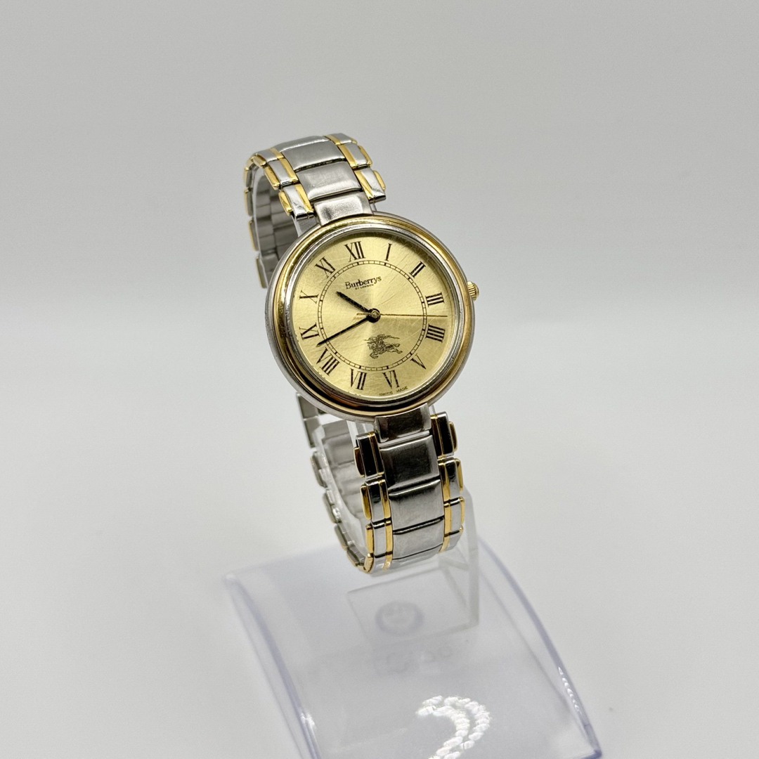 BURBERRY - BURBERRY バーバリー QZ ゴールド文字盤 8000 メンズ BURBERRY - BURBERRY バーバリー QZ ゴールド文字盤 8000 メンズ