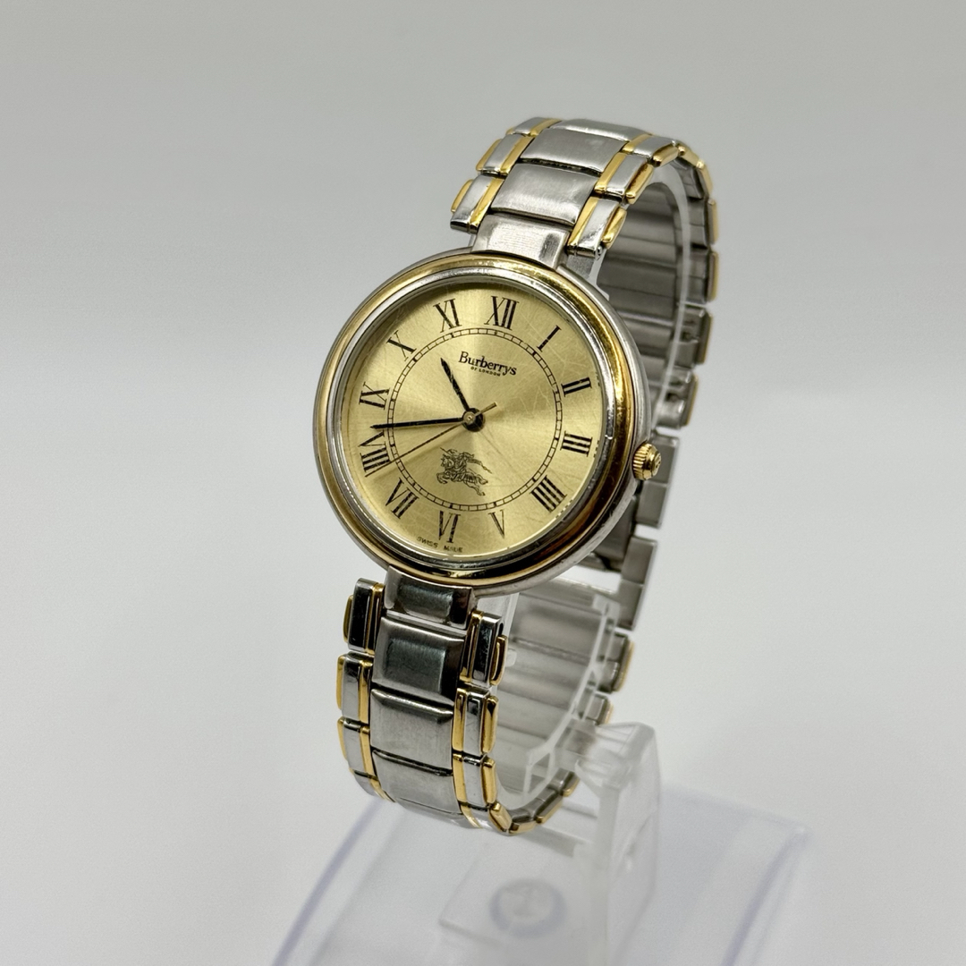 BURBERRY - BURBERRY バーバリー QZ ゴールド文字盤 8000 メンズ BURBERRY - BURBERRY バーバリー QZ ゴールド文字盤 8000 メンズ