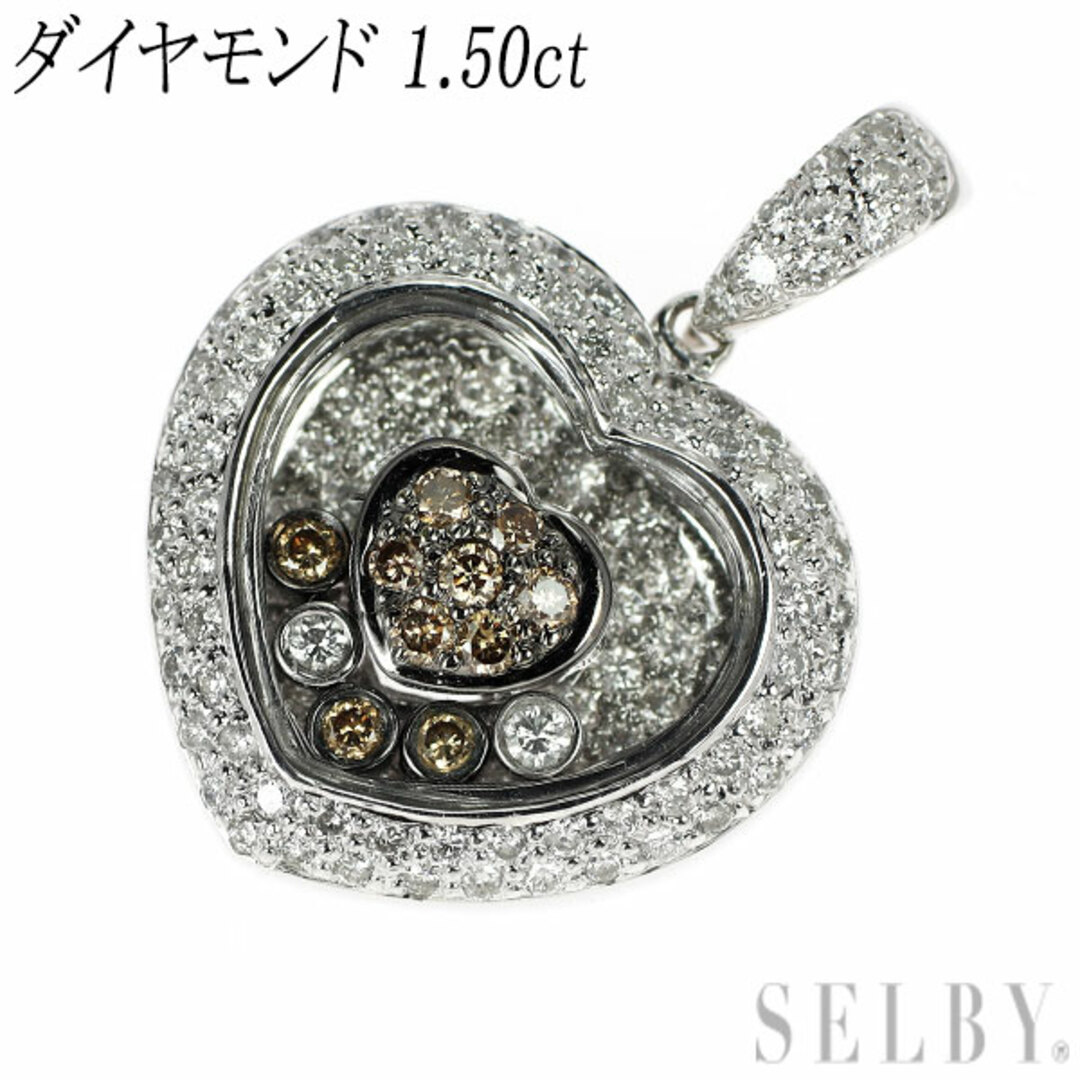 K18WG ダイヤモンド ペンダントトップ 1.50ct ハートの通販 by K18WG ダイヤモンド ペンダントトップ 1.50ct ハートの通販 by