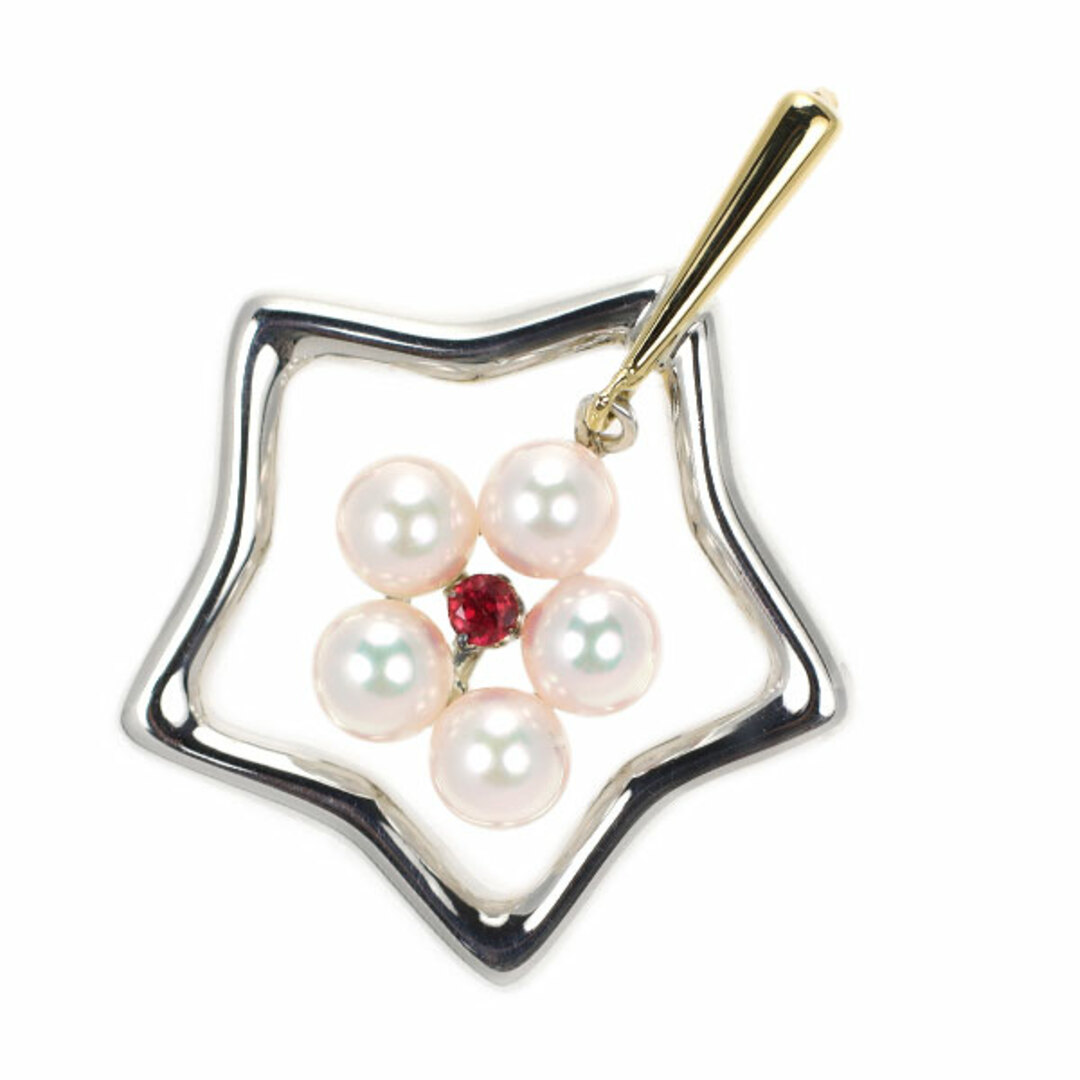 MIKIMOTO - ミキモト SV/K18YG アコヤベビーパール ルビー MIKIMOTO - ミキモト SV/K18YG アコヤベビーパール ルビー
