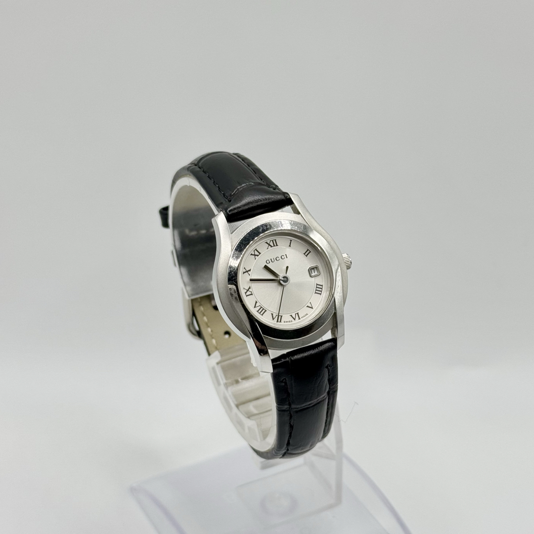 GUCCI - GUCCI グッチ 5500L QZ シルバー文字盤 レディース GUCCI - GUCCI グッチ 5500L QZ シルバー文字盤 レディース