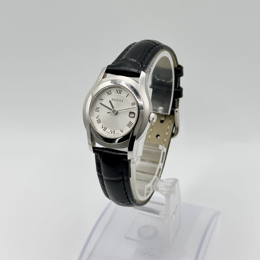 GUCCI - GUCCI グッチ 5500L QZ シルバー文字盤 レディース GUCCI - GUCCI グッチ 5500L QZ シルバー文字盤 レディース