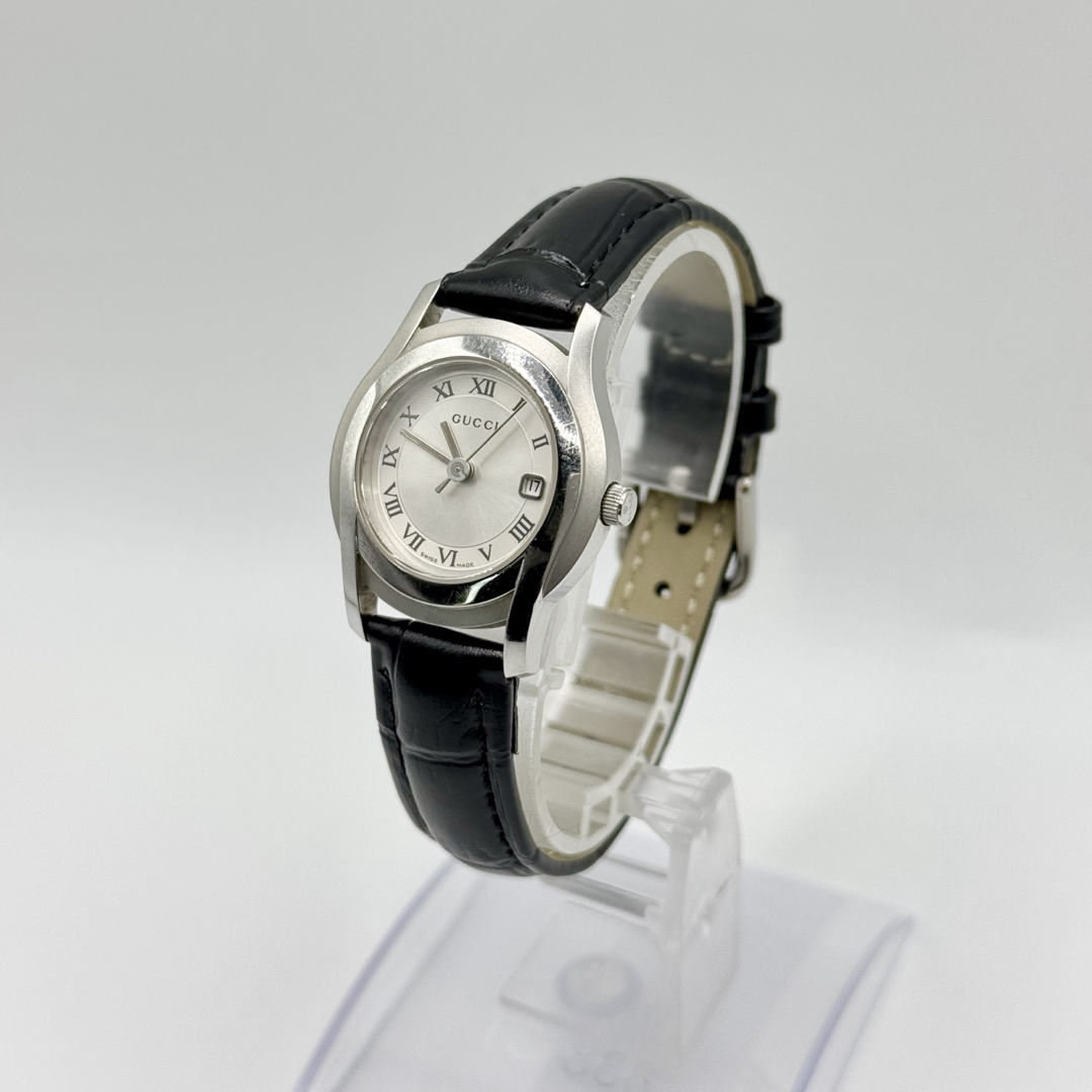 GUCCI - GUCCI グッチ 5500L QZ シルバー文字盤 レディース GUCCI - GUCCI グッチ 5500L QZ シルバー文字盤 レディース