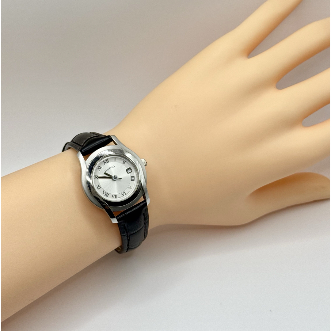 GUCCI - GUCCI グッチ 5500L QZ シルバー文字盤 レディース GUCCI - GUCCI グッチ 5500L QZ シルバー文字盤 レディース