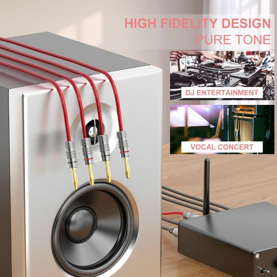 Fosi Audio バナナプラグ 4本セット2ペア コネクタ 金属製 Fosi Audio バナナプラグ 4本セット2ペア コネクタ 金属製