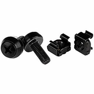 (未使用･未開封品)　StarTech.com M6ネジ(12mm) & ケージナット 100セット ブラック サーバラック/キャビネットへの取付け専用 CABSCREWM62B df5ndr3(PC周辺機器)