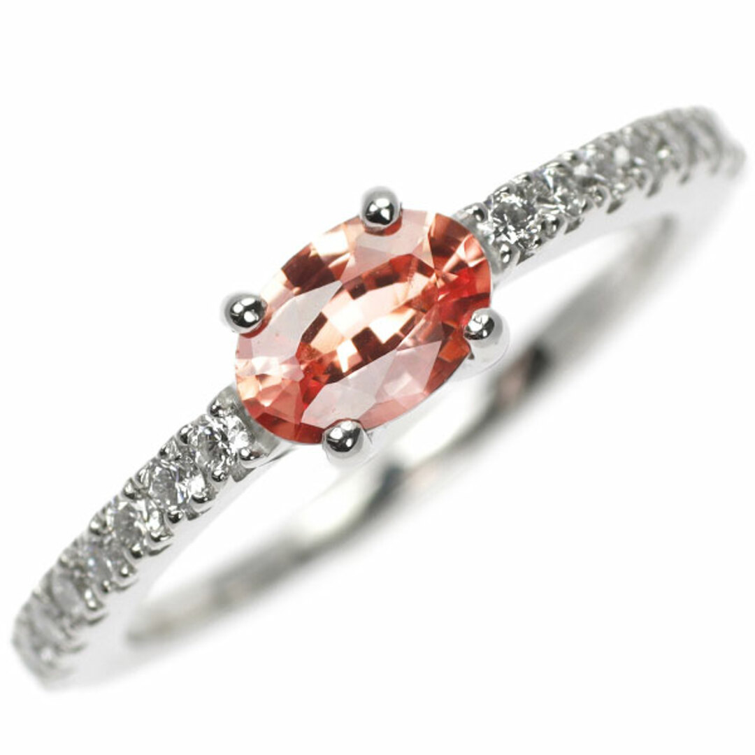 Pt900 パパラチア サファイア ダイヤモンド リング 0.488ct D0 Pt900 パパラチア サファイア ダイヤモンド リング 0.488ct D0