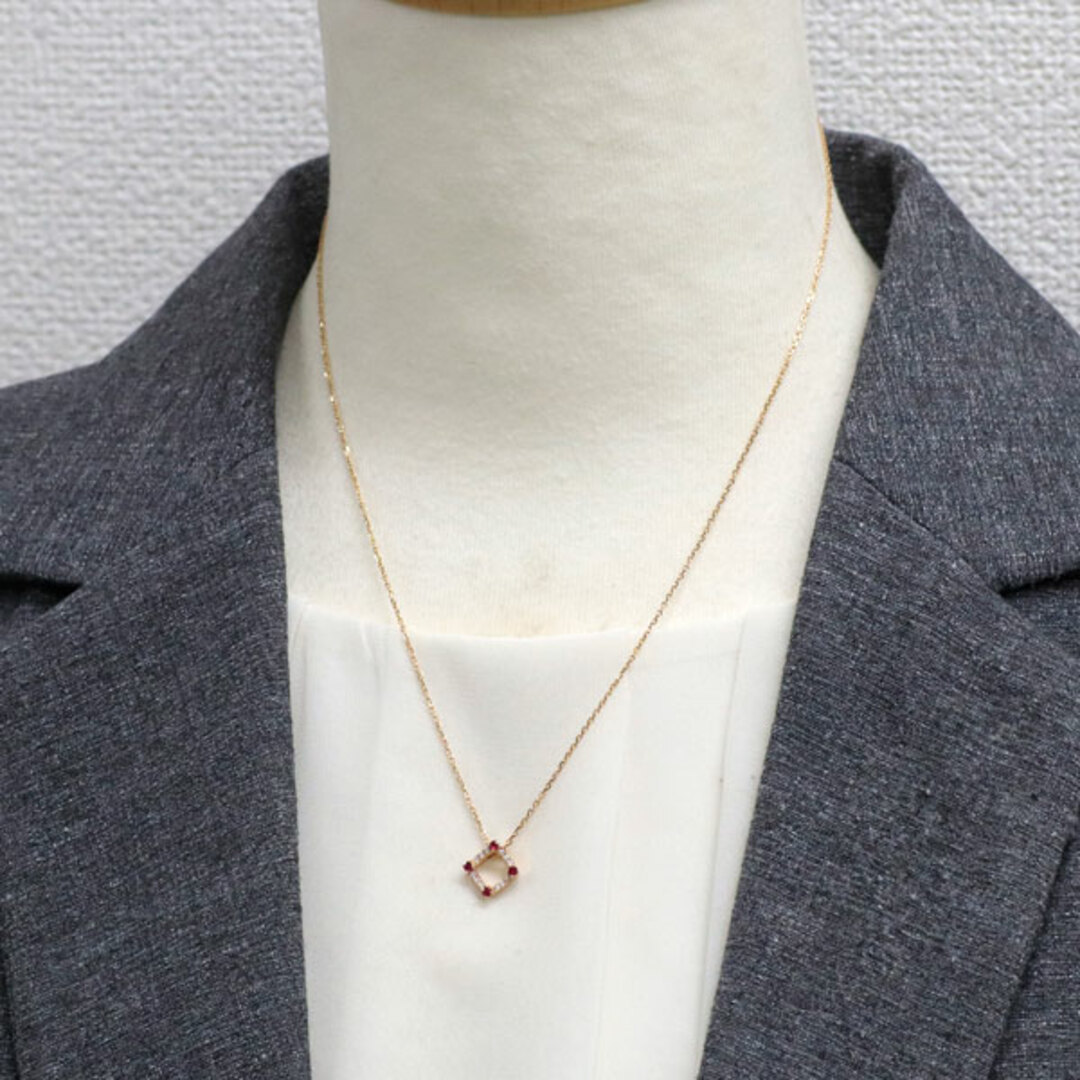 周大福 K18PG ルビー ダイヤモンド ペンダントネックレス R0 周大福 K18PG ルビー ダイヤモンド ペンダントネックレス R0