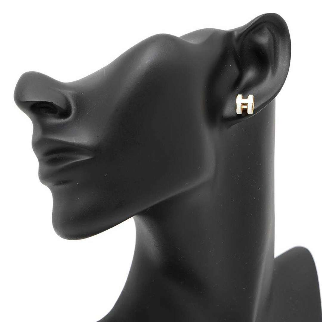 HERMES - エルメス ピアス ミニ・ポップアッシュ ホワイト HERMES - エルメス ピアス ミニ・ポップアッシュ ホワイト