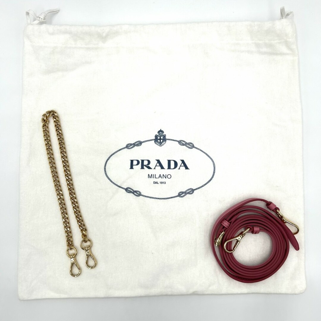 PRADA - 【在庫一掃】PRADA プラダ ポーチ クロシェロゴ 2WAY PRADA - 【在庫一掃】PRADA プラダ ポーチ クロシェロゴ 2WAY