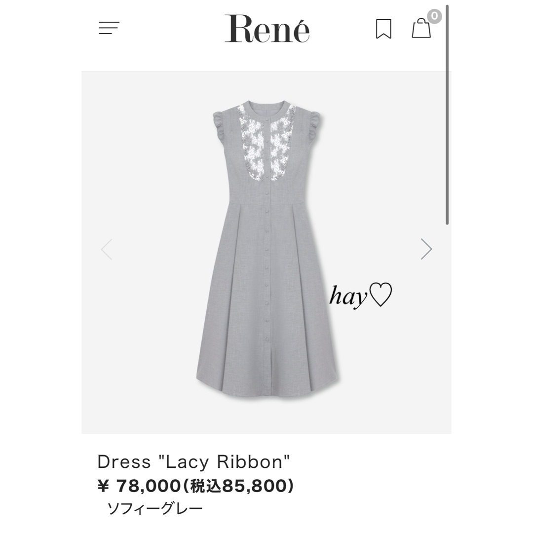 René - 未使用 Rene♡ 2025年 ワンピース“Lacy Ribbon”の通販 by René - 未使用 Rene♡ 2025年 ワンピース“Lacy Ribbon”の通販 by