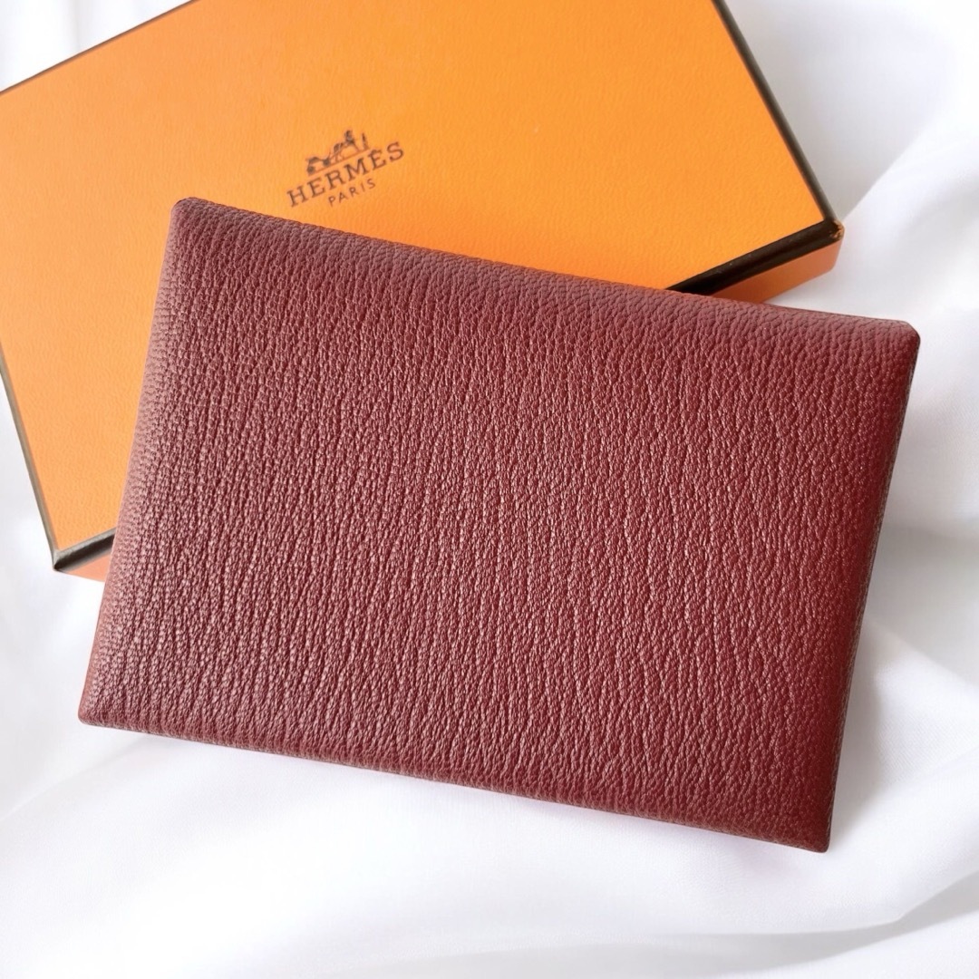 HERMES - 未使用品 エルメス カルヴィ デュオ ボルドー 財布 HERMES - 未使用品 エルメス カルヴィ デュオ ボルドー 財布