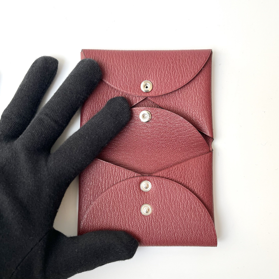 HERMES - 未使用品 エルメス カルヴィ デュオ ボルドー 財布 HERMES - 未使用品 エルメス カルヴィ デュオ ボルドー 財布