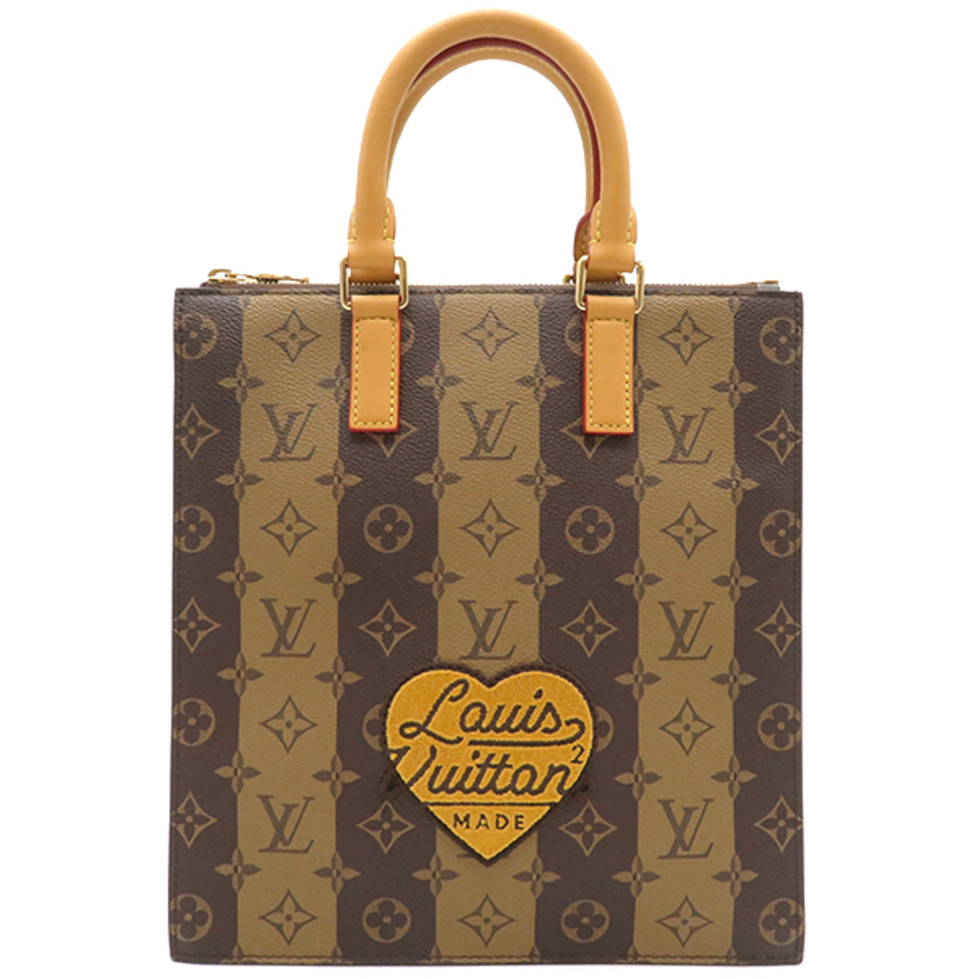 LOUIS VUITTON - ルイヴィトン LOUIS VUITTON 2WAYバッグ サックプラ メッセンジャー モノグラムストライプ モノグラムストライプ ゴールド金具 NIGO LVスクエアード ハンドバッグ ショルダーバッグ 茶 M45969 RFID 【保存袋】【中古】