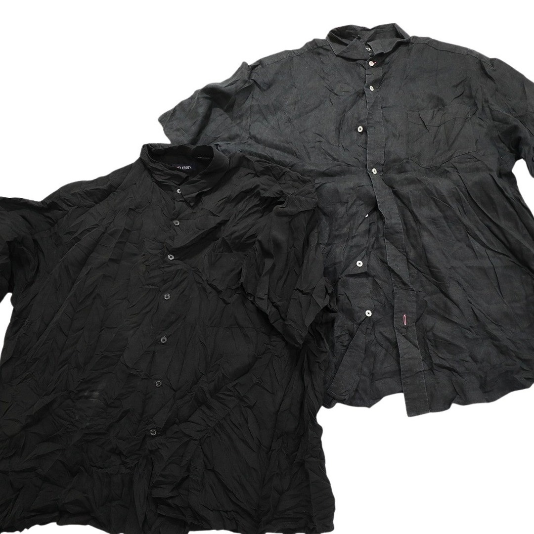 古着卸 まとめ売り 黒 無地 半袖シャツ 10枚セット (メンズ 2XL 古着卸 まとめ売り 黒 無地 半袖シャツ 10枚セット (メンズ 2XL