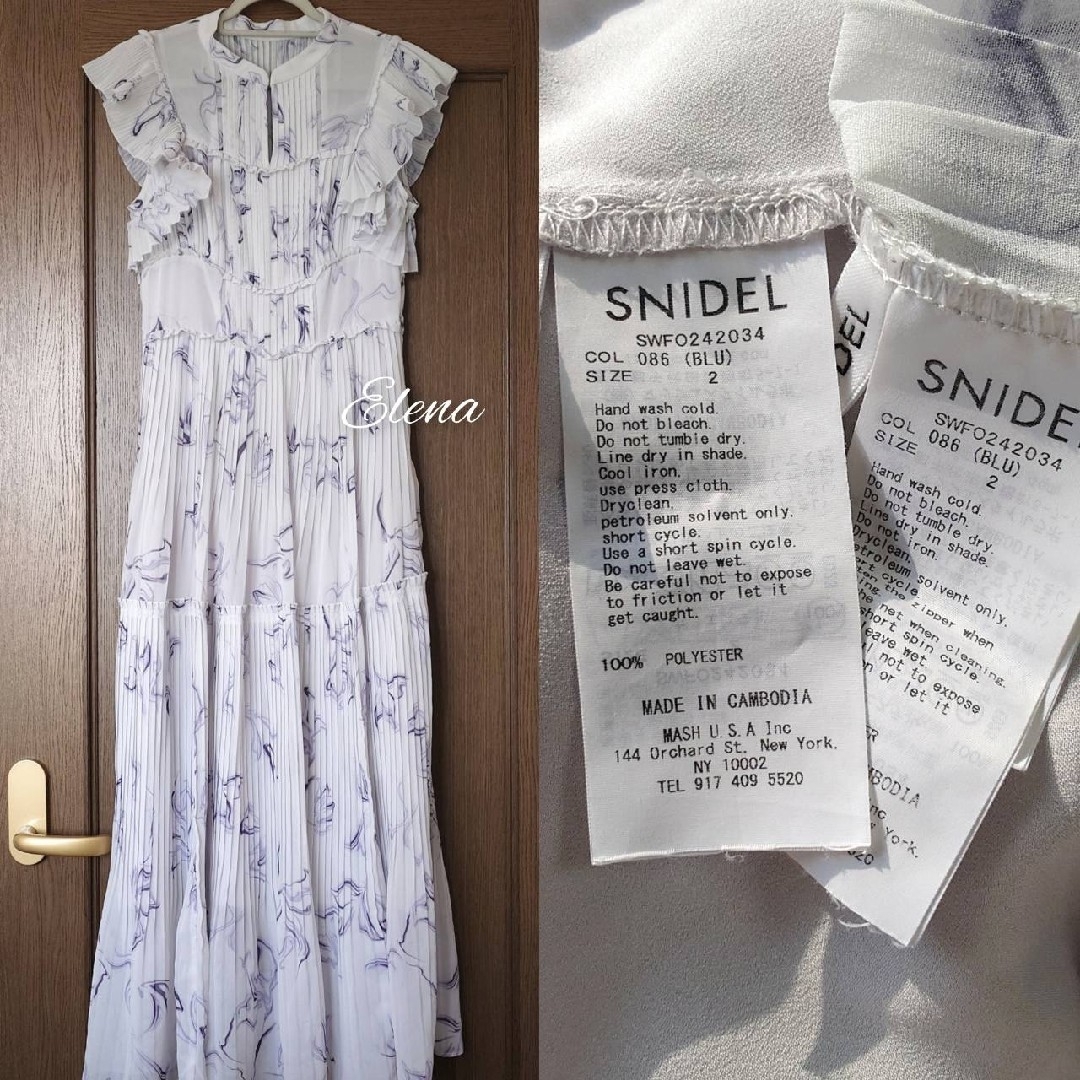 SNIDEL - SNIDEL♡Sustainable プリント プリーツ ワンピースの SNIDEL - SNIDEL♡Sustainable プリント プリーツ ワンピースの