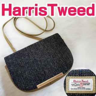 ハリスツイード(Harris Tweed)の美品✨ハリスツイード⭐ショルダーバッグ⭐サコッシュ⭐グレーxベージュ⭐上品コーデ(ショルダーバッグ)