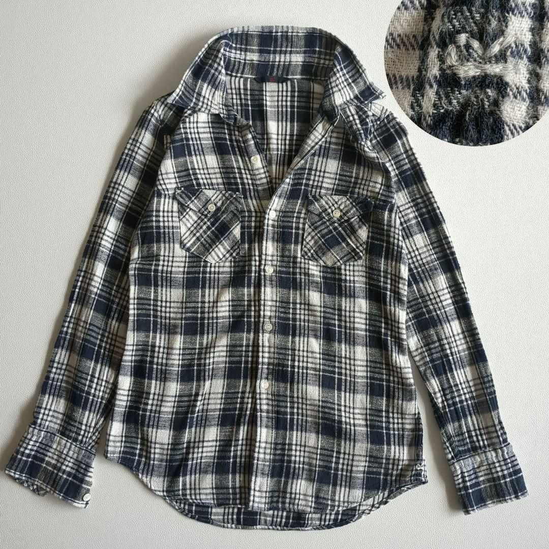 45R - 45R 長袖シャツ ネルコットン チェック柄 R刺繍 45rpm 45R - 45R 長袖シャツ ネルコットン チェック柄 R刺繍 45rpm
