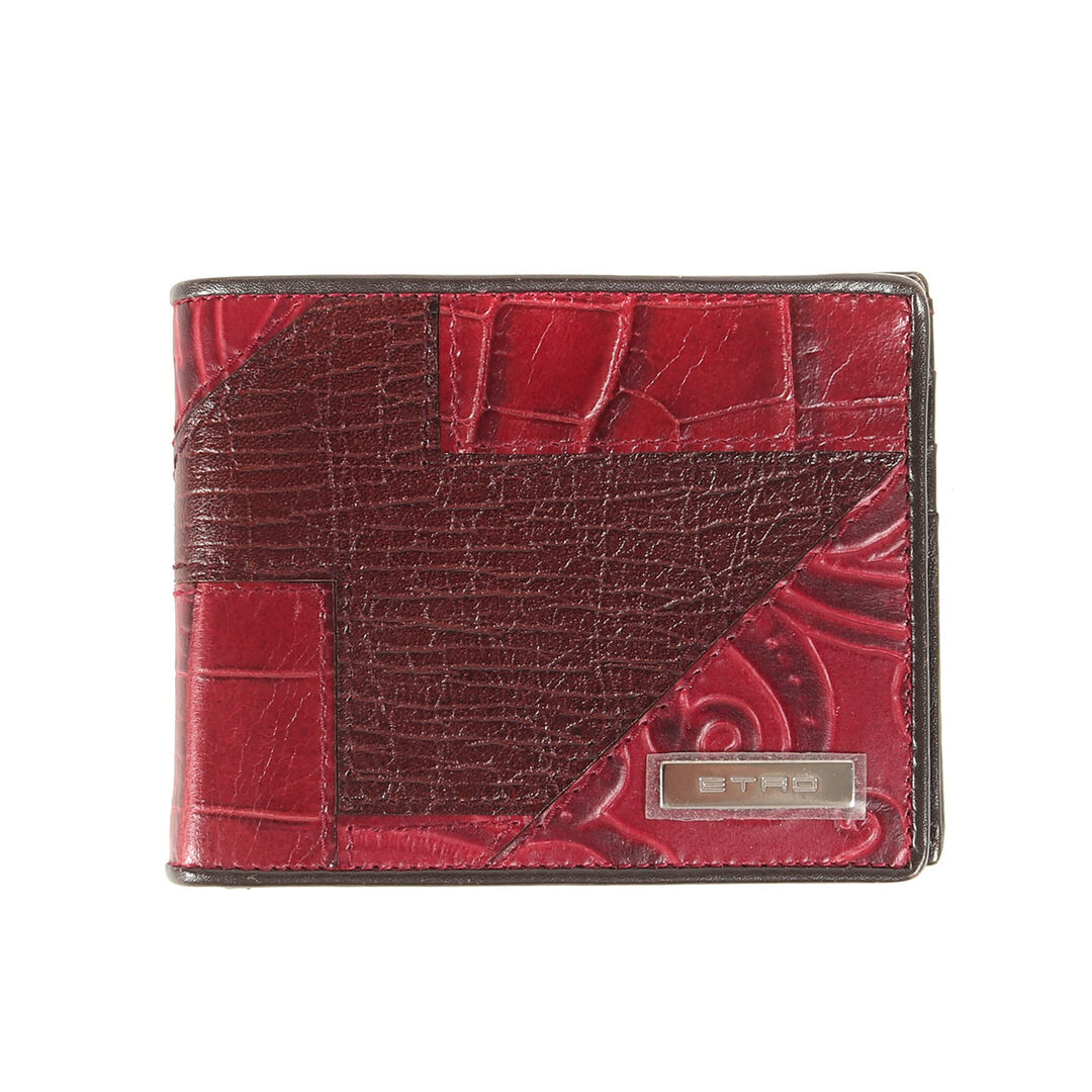 ETRO - ETRO エトロ 財布 / グラフィック 型押し レザー 切替 二 ETRO - ETRO エトロ 財布 / グラフィック 型押し レザー 切替 二