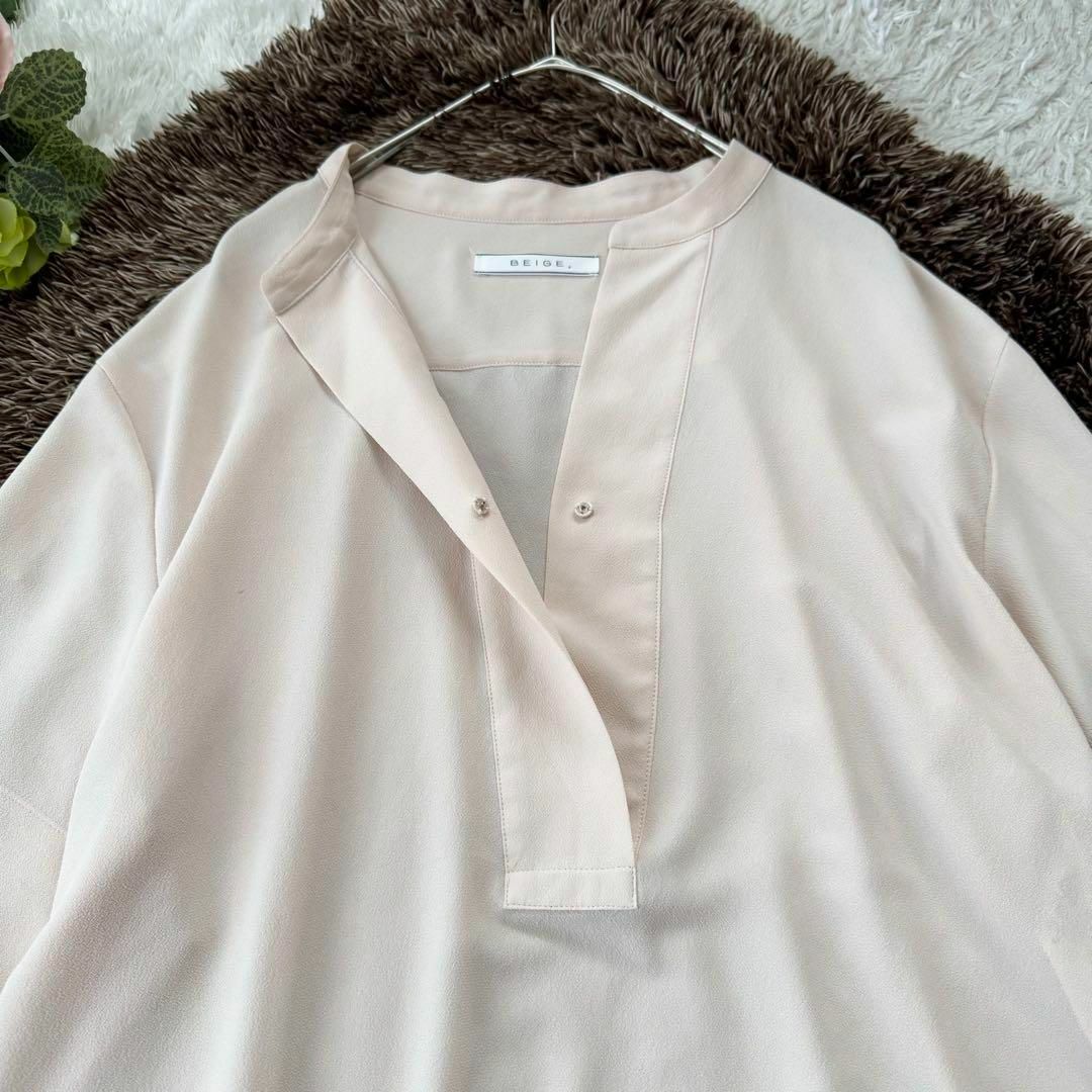 BEIGE, - 美品 BEIGE. ベイジ Vネック ブラウス 半袖 プル BEIGE, - 美品 BEIGE. ベイジ Vネック ブラウス 半袖 プル