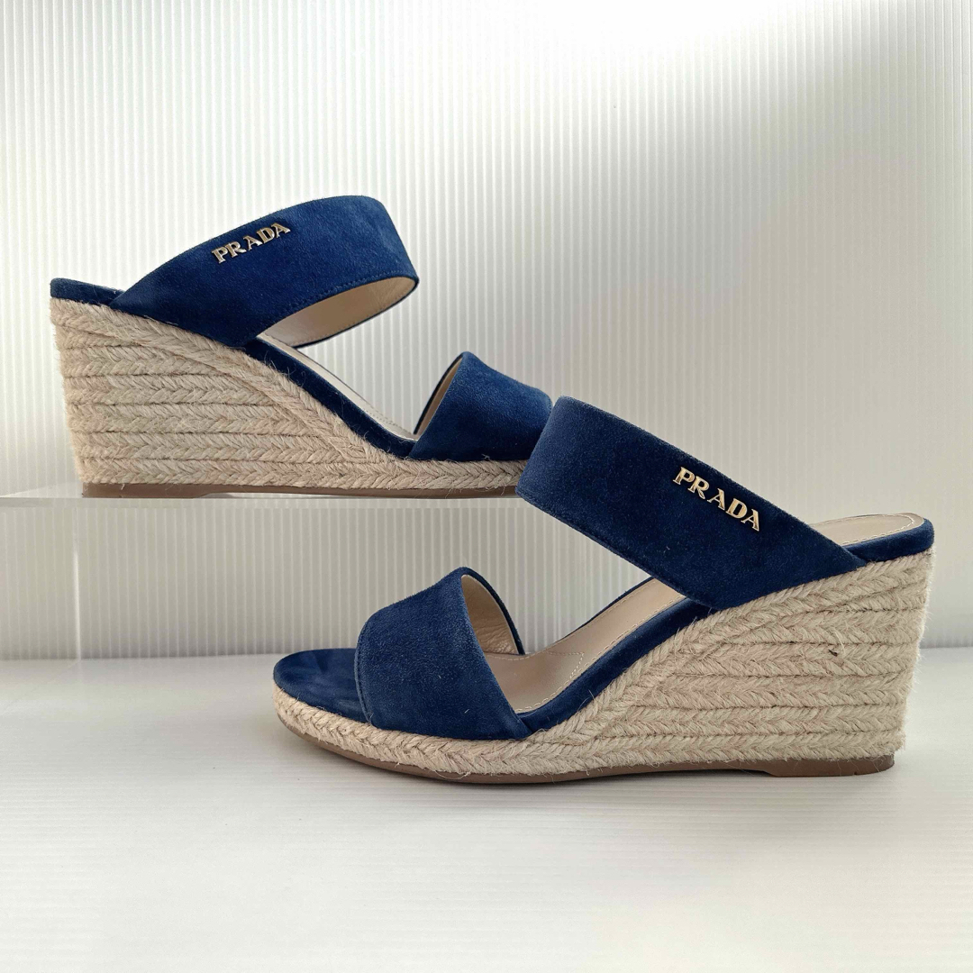 PRADA - PRADA プラダ ウェッジソール エスパドリーユ サンダル PRADA - PRADA プラダ ウェッジソール エスパドリーユ サンダル