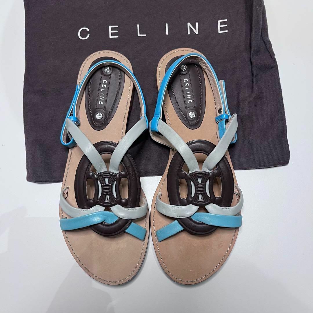CELINE - 美品 CELINEセリーヌ ストラップサンダル 37 1/2 24.5 CELINE - 美品 CELINEセリーヌ ストラップサンダル 37 1/2 24.5