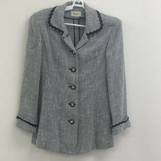 【PASSIONE】パシオーネ　グレー系　セットアップ　フォーマル　無地　シンプル　ジャケット　スカート(セット/コーデ)