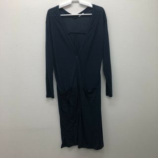 【GU】ジーユー　紺系　L　長袖ワンピース　無地　シンプル　カジュアル　ゆったり(その他)