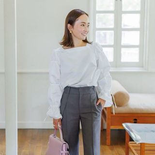 Drawer - Drawer 「コットンシルク ボウタイブラウス」 未使用品 Drawer - Drawer 「コットンシルク ボウタイブラウス」 未使用品