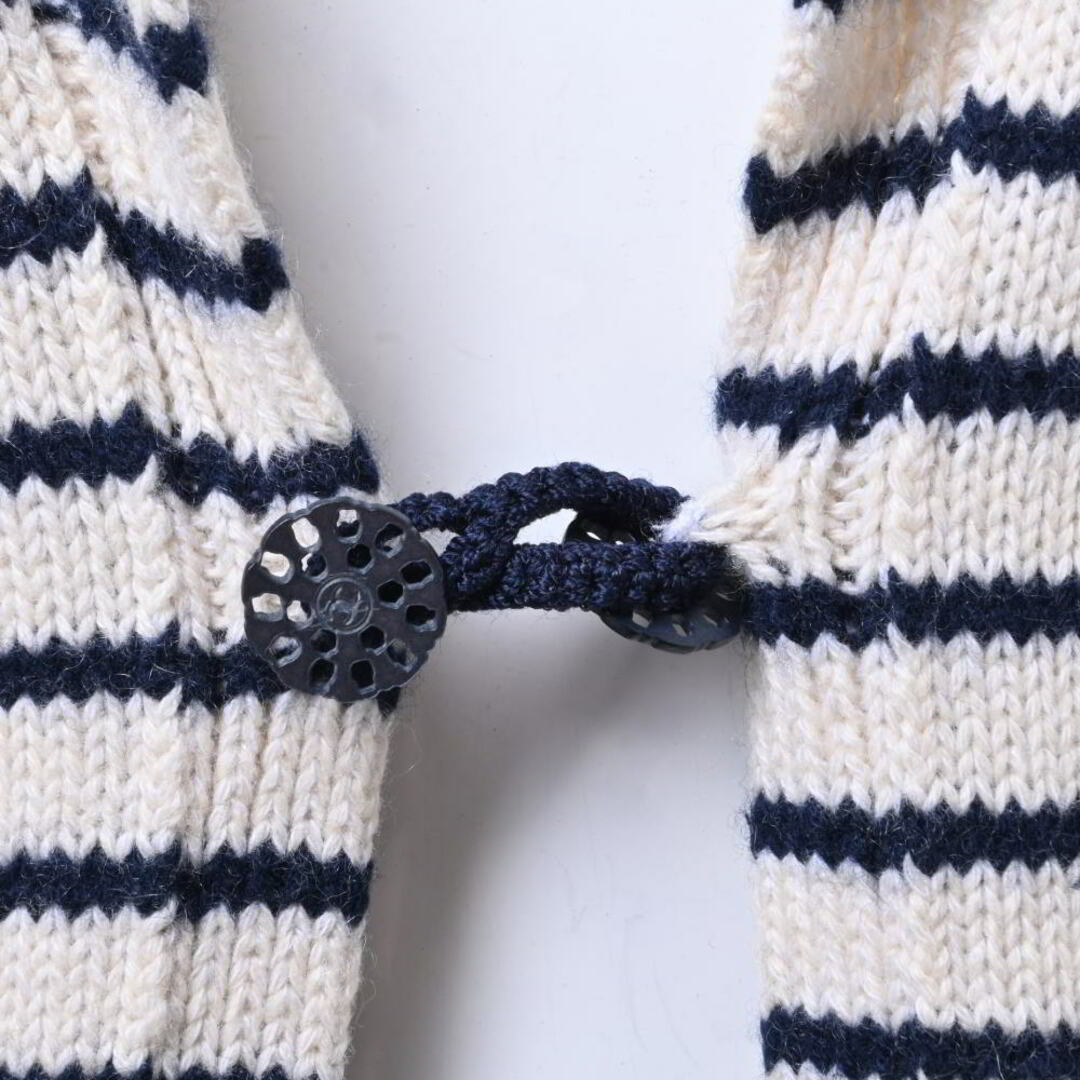 CHANEL - CHANEL ボーダー カシミヤシルク ニットカーディガンの CHANEL - CHANEL ボーダー カシミヤシルク ニットカーディガンの