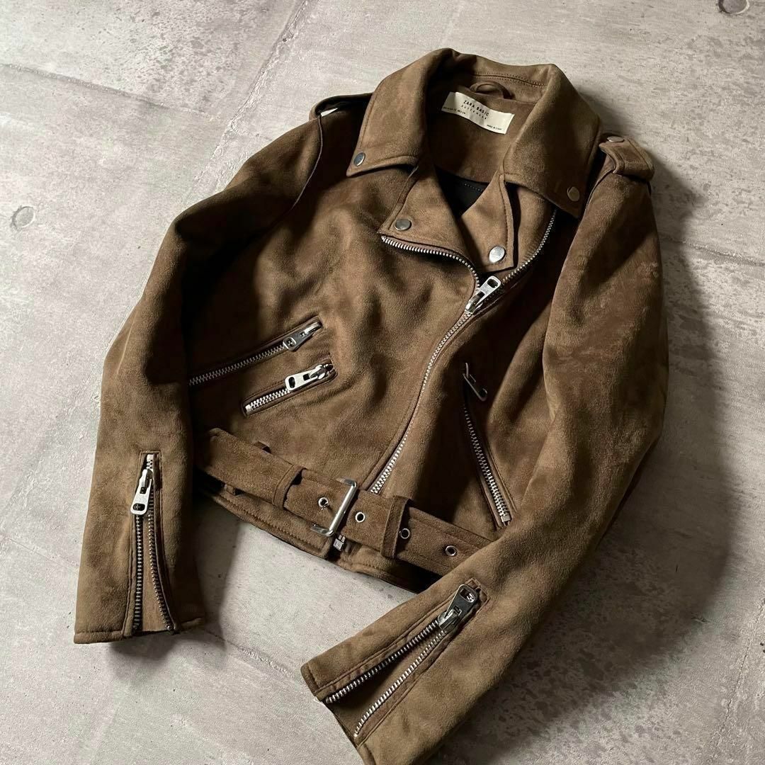ZARA - archive ZARA スウェード調 ライダースジャケット 短丈 ZARA - archive ZARA スウェード調 ライダースジャケット 短丈