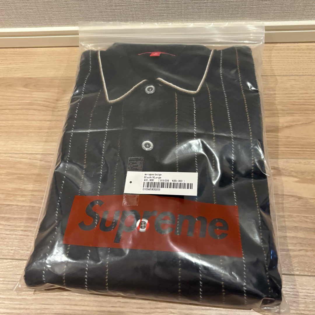 Supreme - XLサイズ Supreme Herringbone Cardigan Blackの通販 Supreme - XLサイズ Supreme Herringbone Cardigan Blackの通販