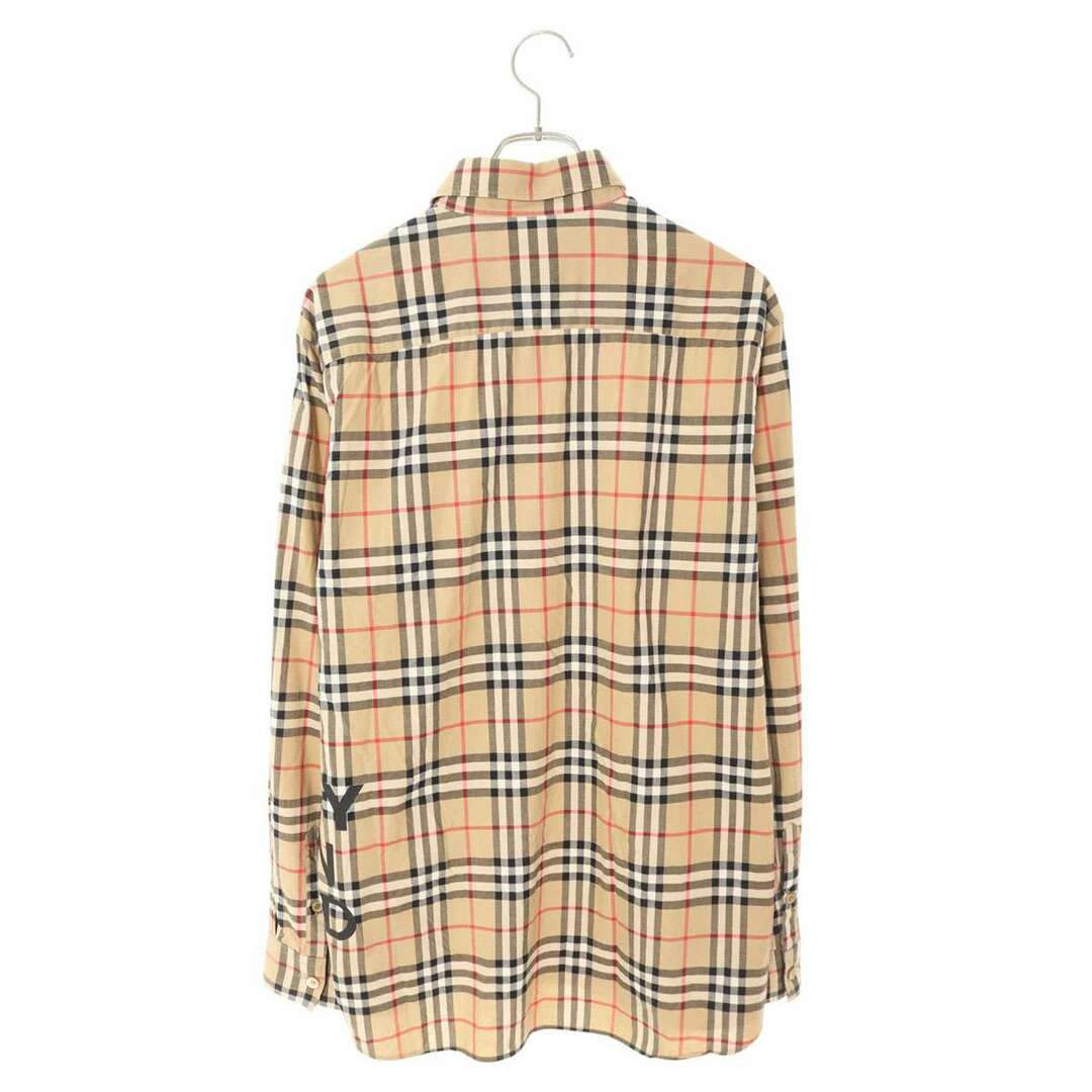 BURBERRY - バーバリー 8017567 ロゴプリントチェック長袖シャツ BURBERRY - バーバリー 8017567 ロゴプリントチェック長袖シャツ