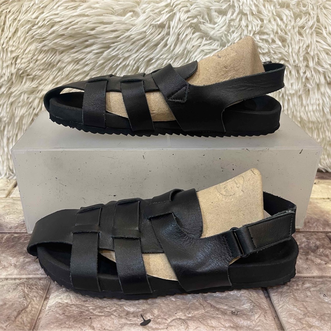 ZARA - ZARA レザーケージ グルカ サンダル バックベルト 24cmの ZARA - ZARA レザーケージ グルカ サンダル バックベルト 24cmの