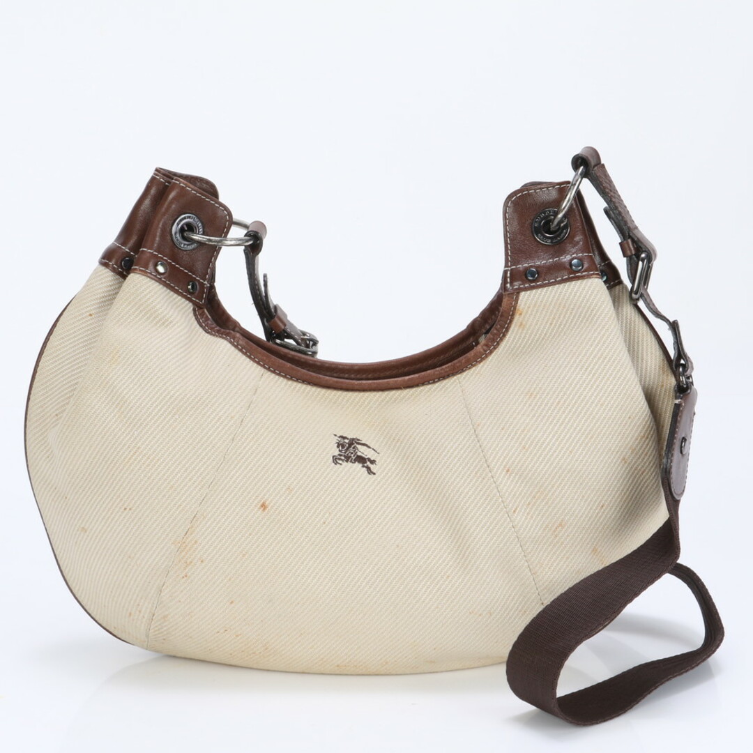 BURBERRY - バーバリー ホースロゴ ハーフムーン レザー BURBERRY - バーバリー ホースロゴ ハーフムーン レザー