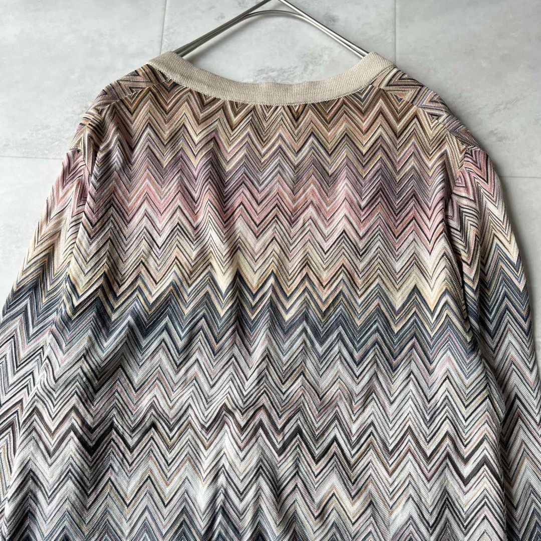 MISSONI - MISSONI ジグザグ模様 Vネックカーディガン 羽織 長袖 MISSONI - MISSONI ジグザグ模様 Vネックカーディガン 羽織 長袖