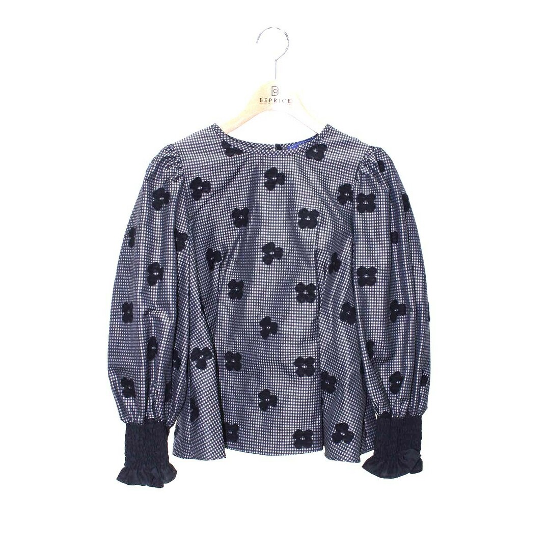 M'S GRACY - エムズグレイシー ギンガムチェックxお花柄ブラウス M'S GRACY - エムズグレイシー ギンガムチェックxお花柄ブラウス
