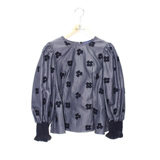 M'S GRACY - エムズグレイシー ギンガムチェックxお花柄ブラウス M'S GRACY - エムズグレイシー ギンガムチェックxお花柄ブラウス