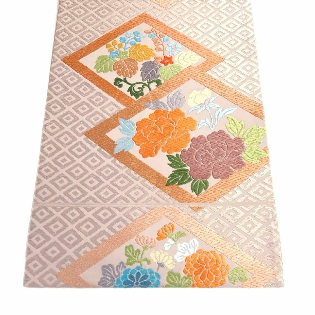 袋帯 菱 花模様 牡丹 菊 桐の花 着物 041a dの通販 by TSUMUGI 袋帯 菱 花模様 牡丹 菊 桐の花 着物 041a dの通販 by TSUMUGI