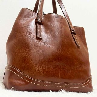 genten - ゲンテン トートバッグ レザー ブラウン 肩がけ 刻印 genten - ゲンテン トートバッグ レザー ブラウン 肩がけ 刻印