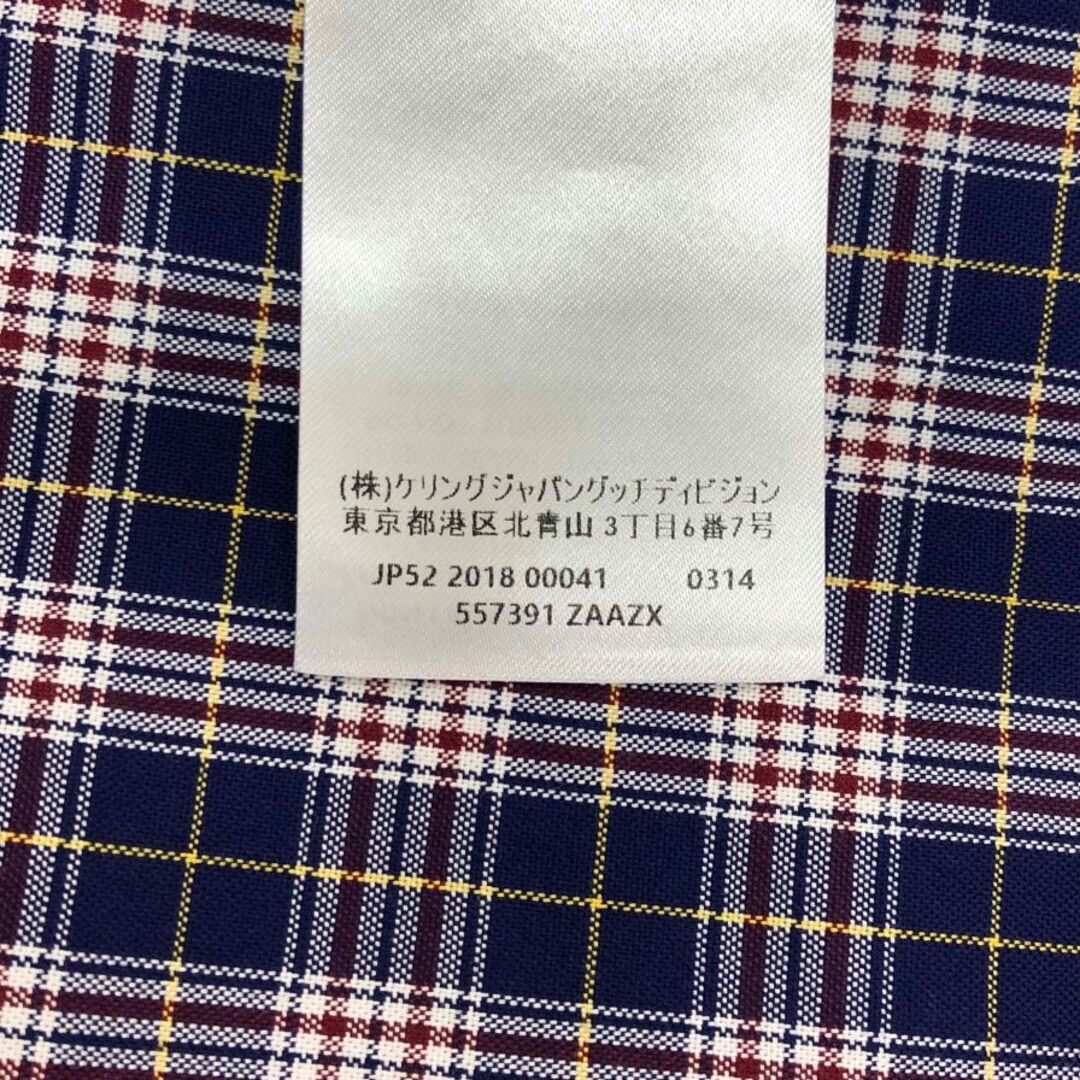 GUCCI - グッチ 18SS 半袖シャツ チェック メンズ 48 ネイビー GUCCI - グッチ 18SS 半袖シャツ チェック メンズ 48 ネイビー
