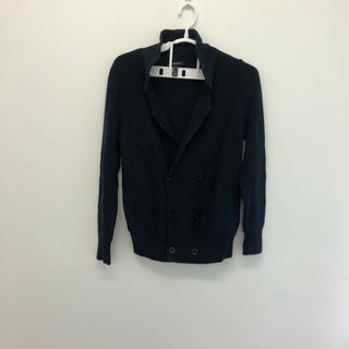 【LANDS' END】ランズエンド　紺　XL　カーディガン　ジャケット　無地　シンプル　カジュアル(カーディガン)