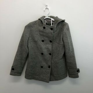 【Eddie Bauer】エディーバウアー　グレー　XS　ピーコート　アウター　ジャケット　無地　シンプル(その他)