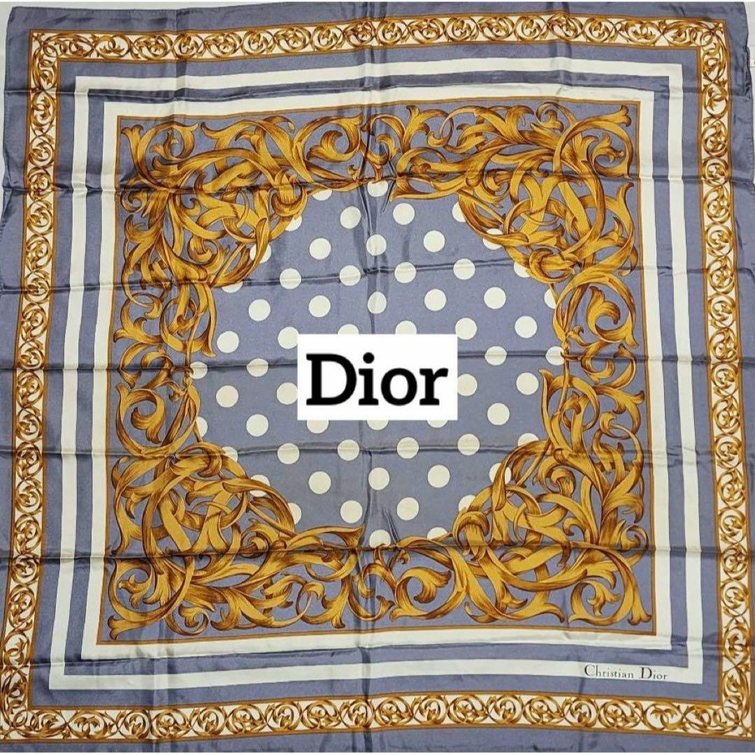 Christian Dior - ☆Dior☆ スカーフ 大判 ドット アラベスク Christian Dior - ☆Dior☆ スカーフ 大判 ドット アラベスク
