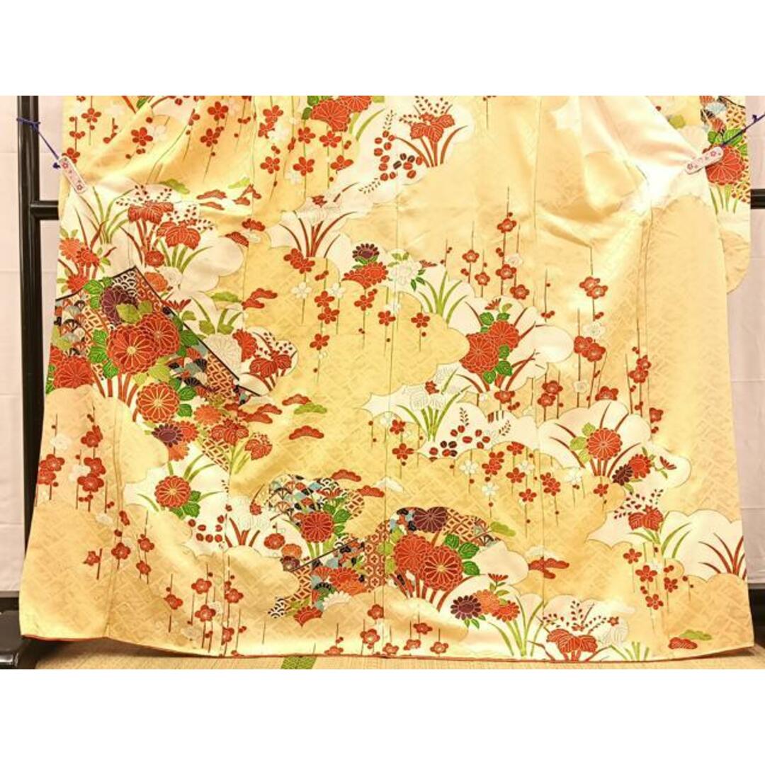 平和屋着物□豪華振袖 駒刺繍 雲取り草花文 金彩 正絹 逸品 平和屋着物□豪華振袖 駒刺繍 雲取り草花文 金彩 正絹 逸品