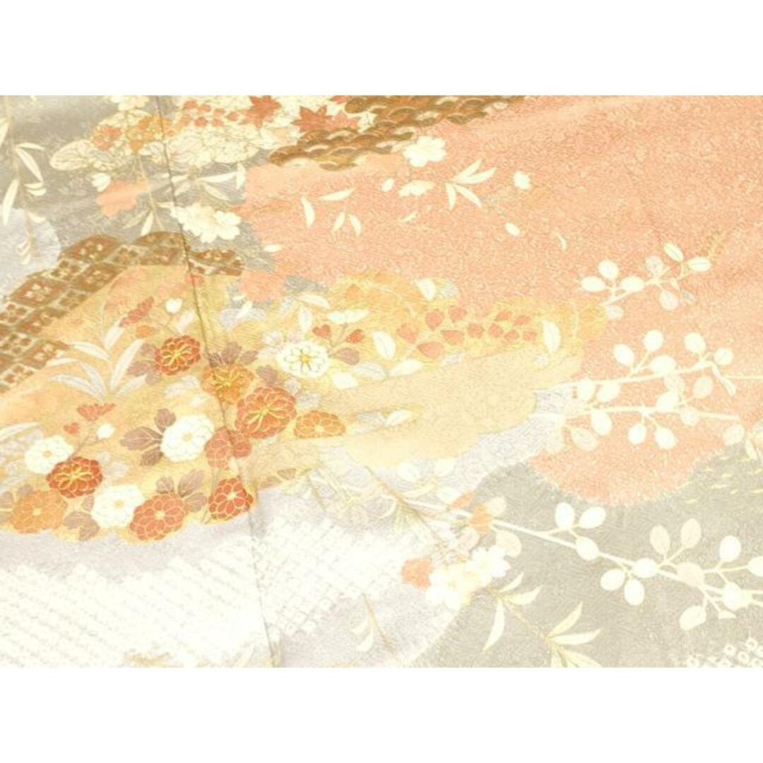 平和屋着物○訪問着 駒刺繍 絞り 雲取り吉祥花文 金彩 正絹 逸品 平和屋着物○訪問着 駒刺繍 絞り 雲取り吉祥花文 金彩 正絹 逸品
