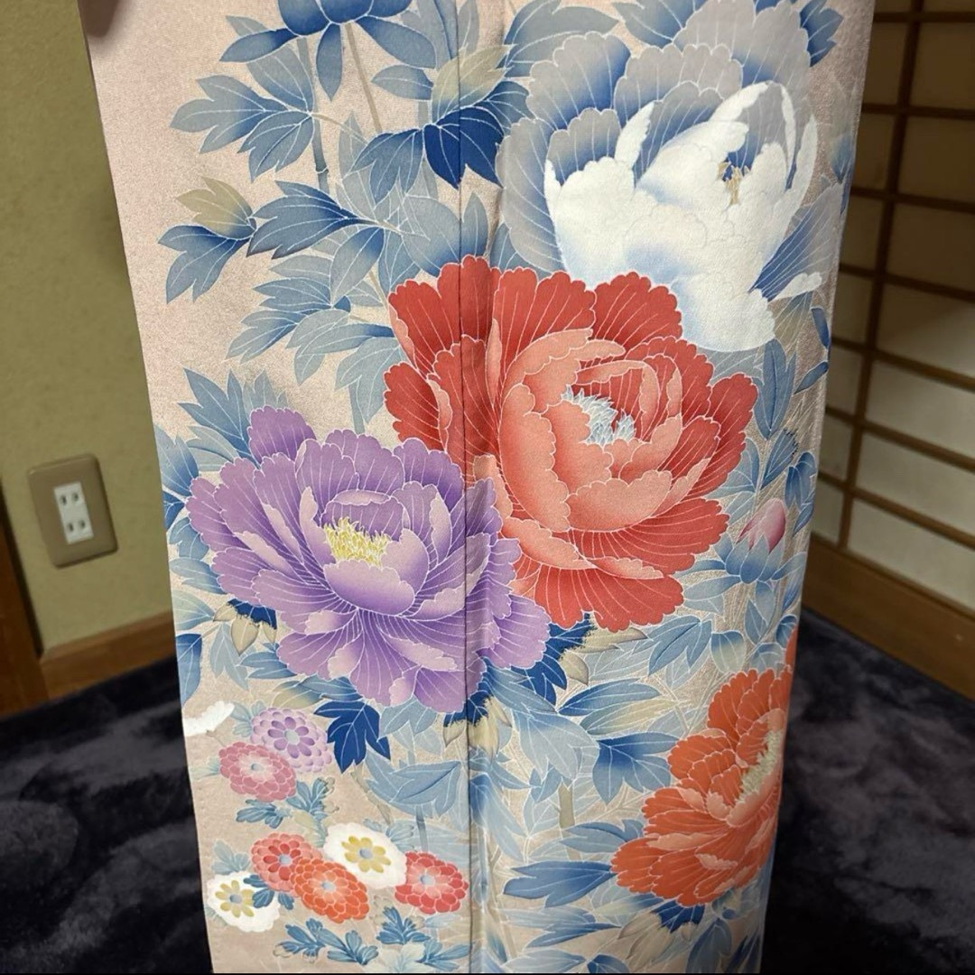 作家正絹ちりめん訪問着フルセット5点 新品着物+特選帯+帯締め+ 作家正絹ちりめん訪問着フルセット5点 新品着物+特選帯+帯締め+