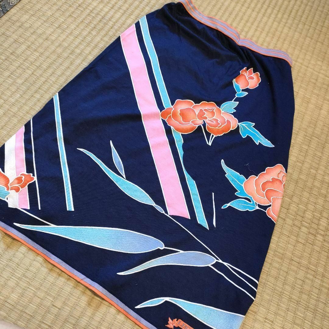 LEONARD - な4 美品 レオナール LEONARD ネイビー 花柄 フレア LEONARD - な4 美品 レオナール LEONARD ネイビー 花柄 フレア
